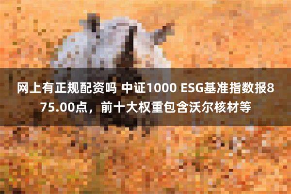 网上有正规配资吗 中证1000 ESG基准指数报875.00点，前十大权重包含沃尔核材等