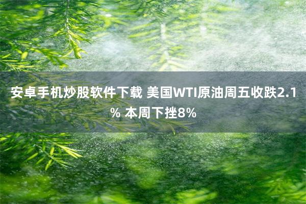 安卓手机炒股软件下载 美国WTI原油周五收跌2.1% 本周下挫8%