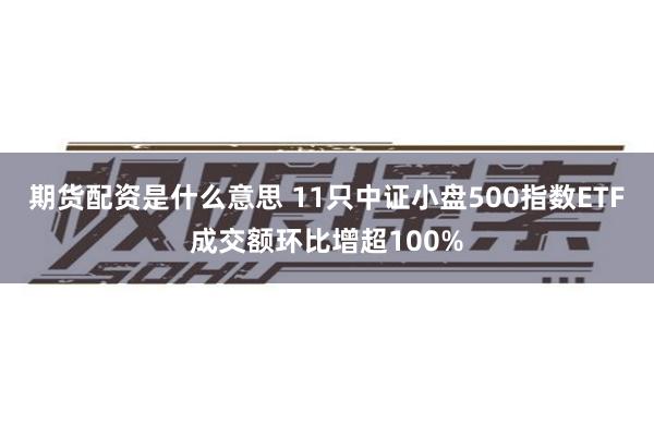 期货配资是什么意思 11只中证小盘500指数ETF成交额环比增超100%